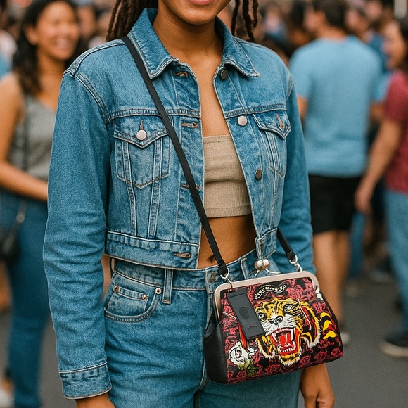 NWT-Ed Hardy Vintage-Inspired Crossbody - Picture 1 of 13